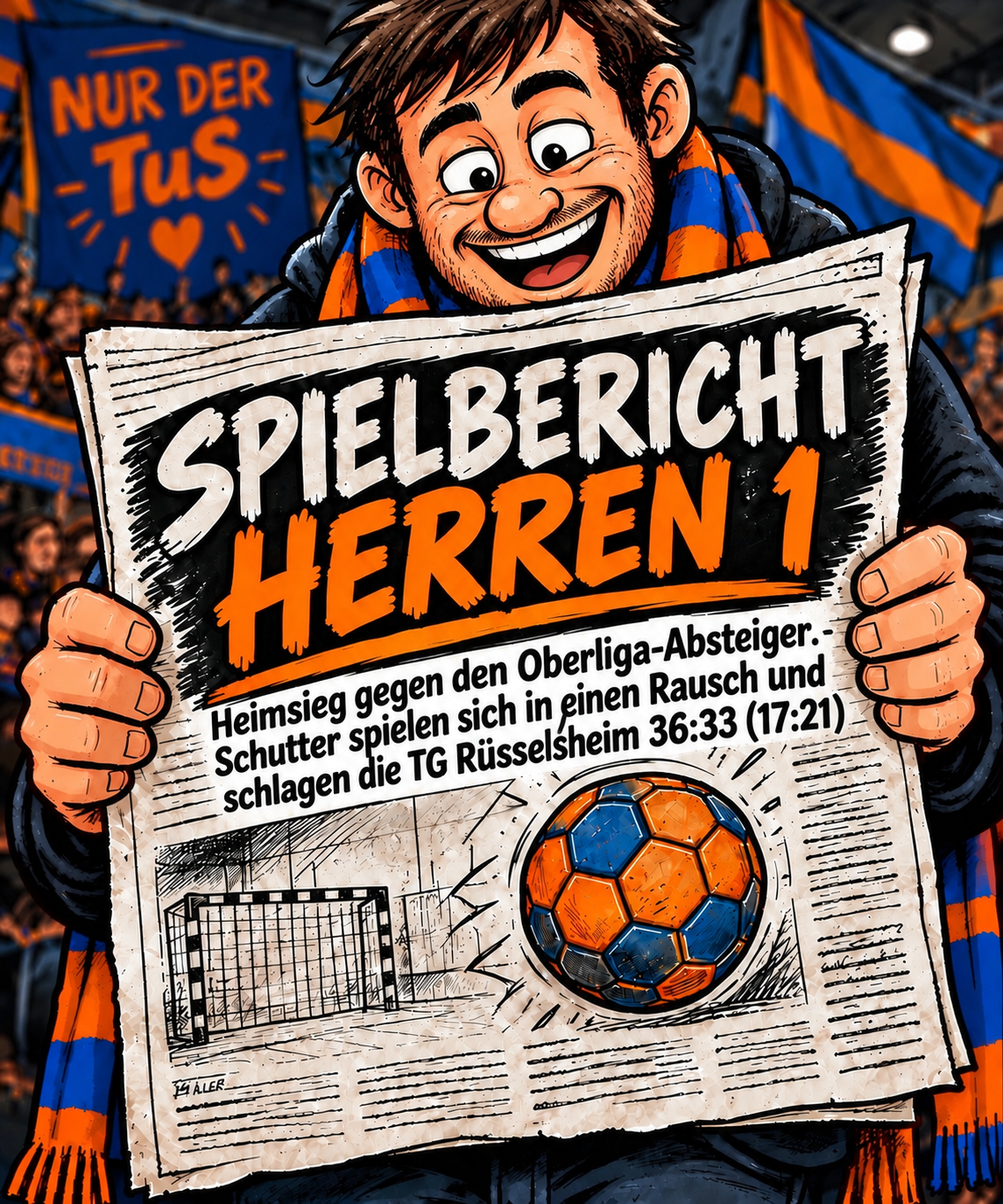 Herren 1 schlagen den Oberliga-Absteiger TG Rüsselsheim 36:33